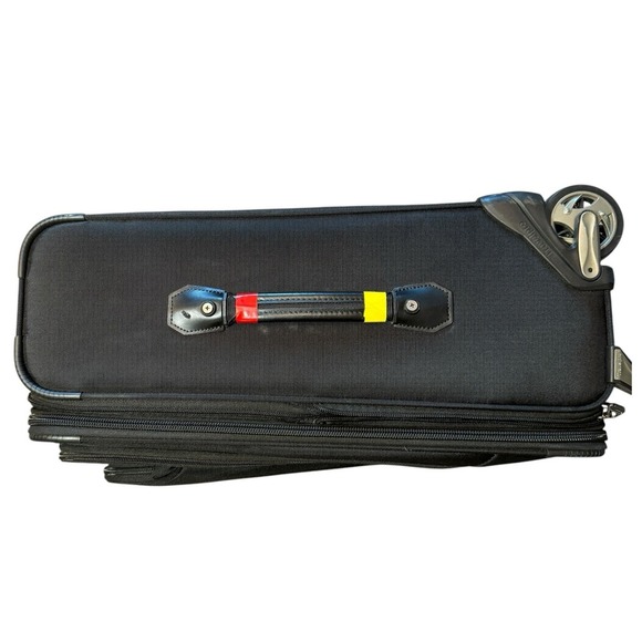 Travelpro Luggage Black 4 Wheels Powerscope Leather Handle Canvas Carry On Bag - Picture 11 of 16